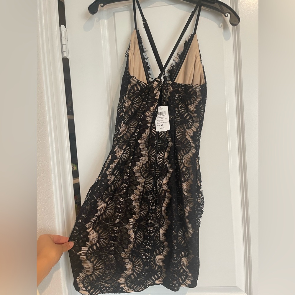 NWT Windsor black lace mini dress